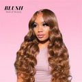 Body Wave Human Hair Wig Reddish Brown HD Lace Front Brazilian