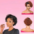 Deep Wave Pixie Bob Wig Lace Front Peruvian