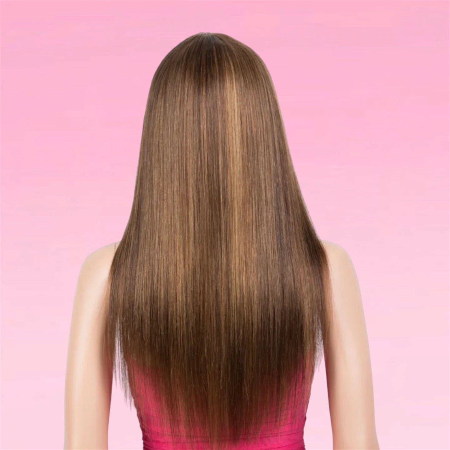 Straight Human Hair Wig Glueless Ombre Highlight