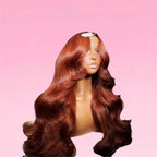 Body Wave Human Hair Wig Reddish Brown HD Lace Front Brazilian