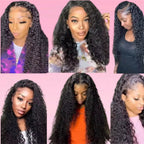 Water Wave Human Hair Wig HD Transparent Lace Front
