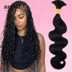 Body Wave Bulk Braiding Hair Natural Black Brazilian Remy