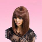 Straight Human Hair Bob Wig Realistic Scalp Lace