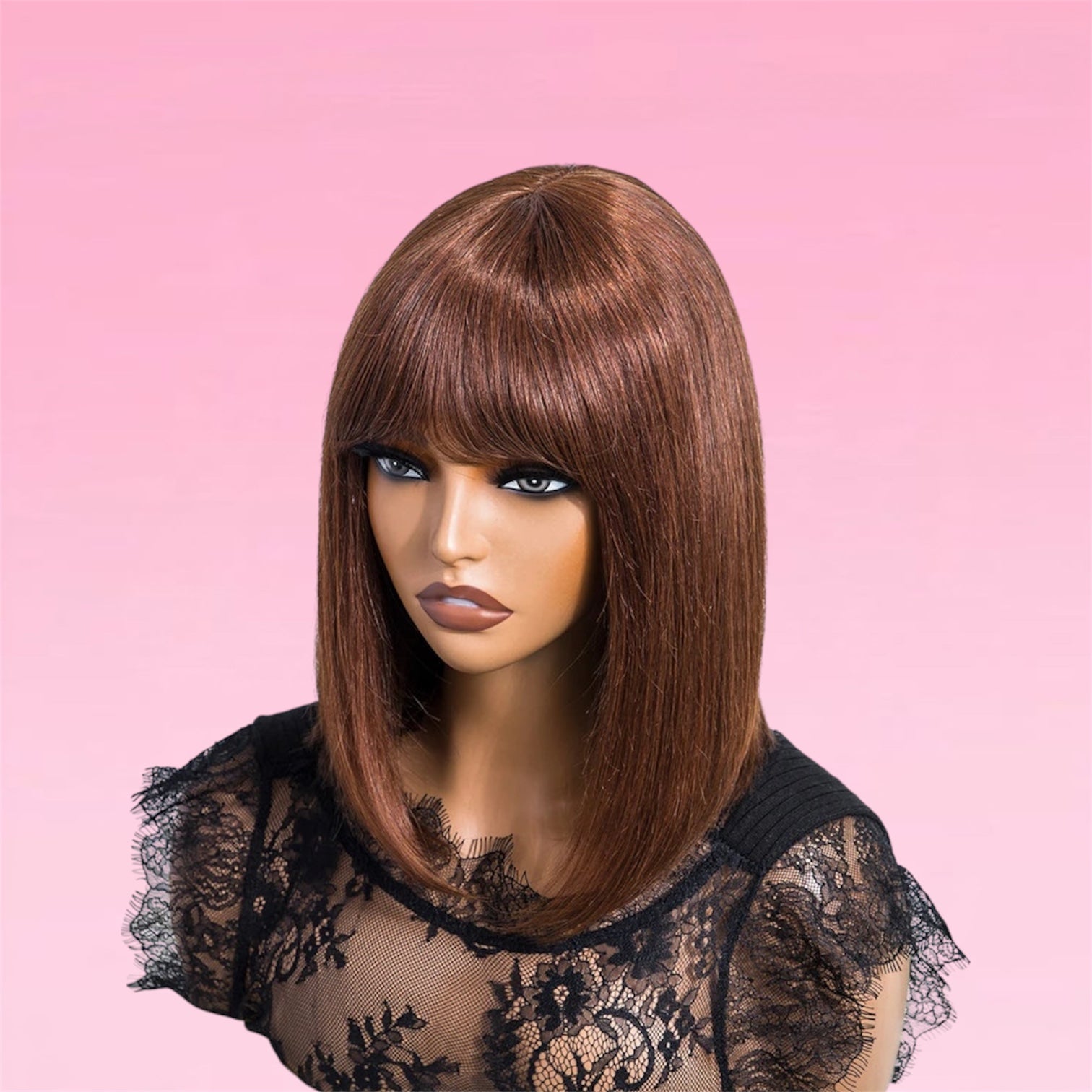 Straight Human Hair Bob Wig Realistic Scalp Lace