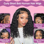 Water Wave Bob Wig Human Hair HD Lace Front Brazilian
