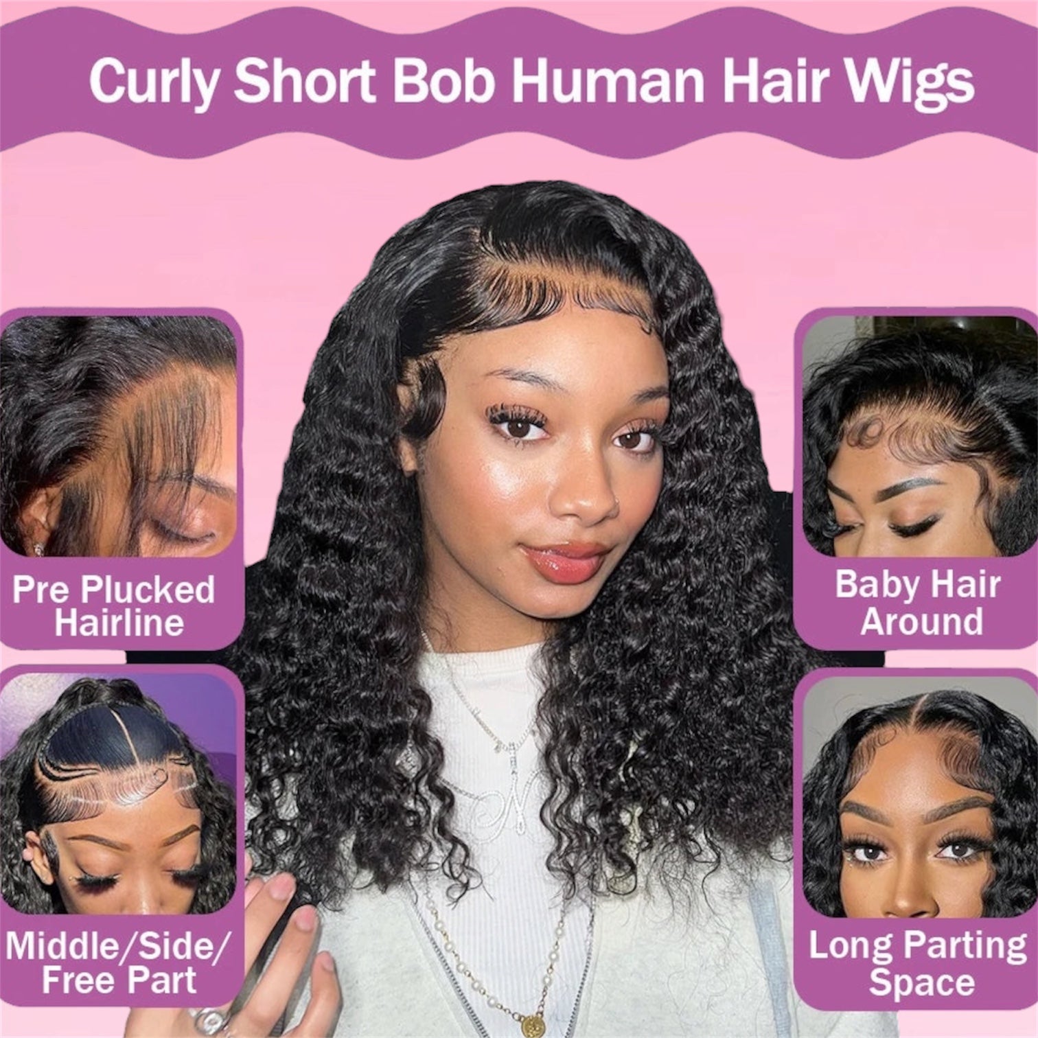 Water Wave Bob Wig Human Hair HD Lace Front Brazilian