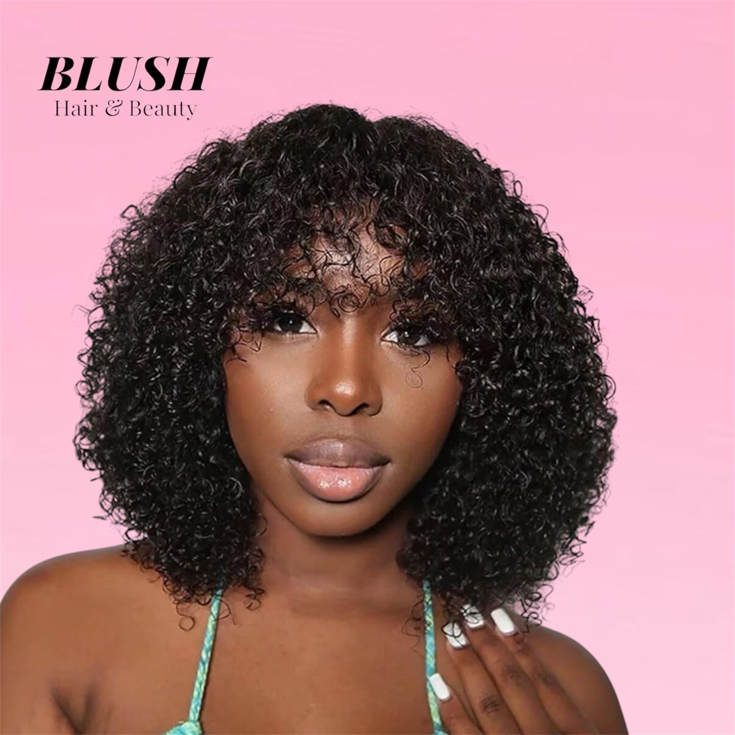 Jerry Curly Human Hair Bob Wig Honey Glueless