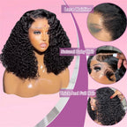 Water Wave Bob Wig Human Hair HD Lace Front Brazilian