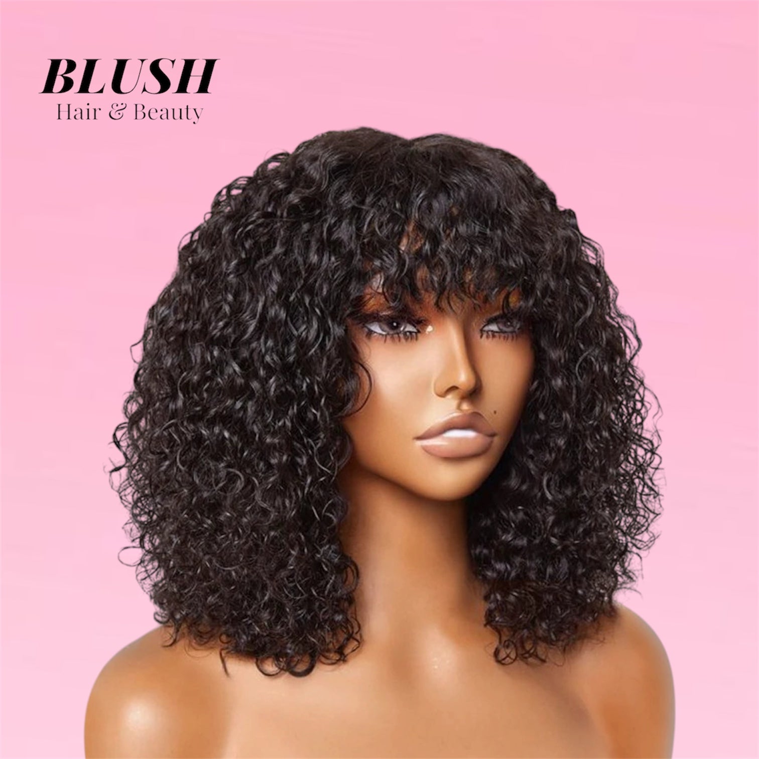 Jerry Curly Human Hair Bob Wig Honey Glueless