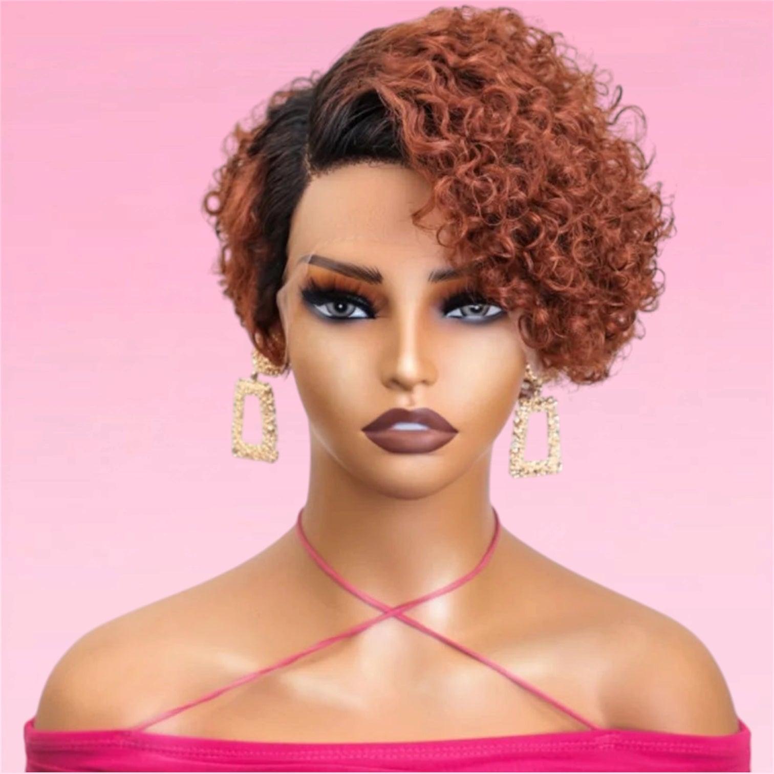 Deep Wave Pixie Bob Wig Lace Front Peruvian