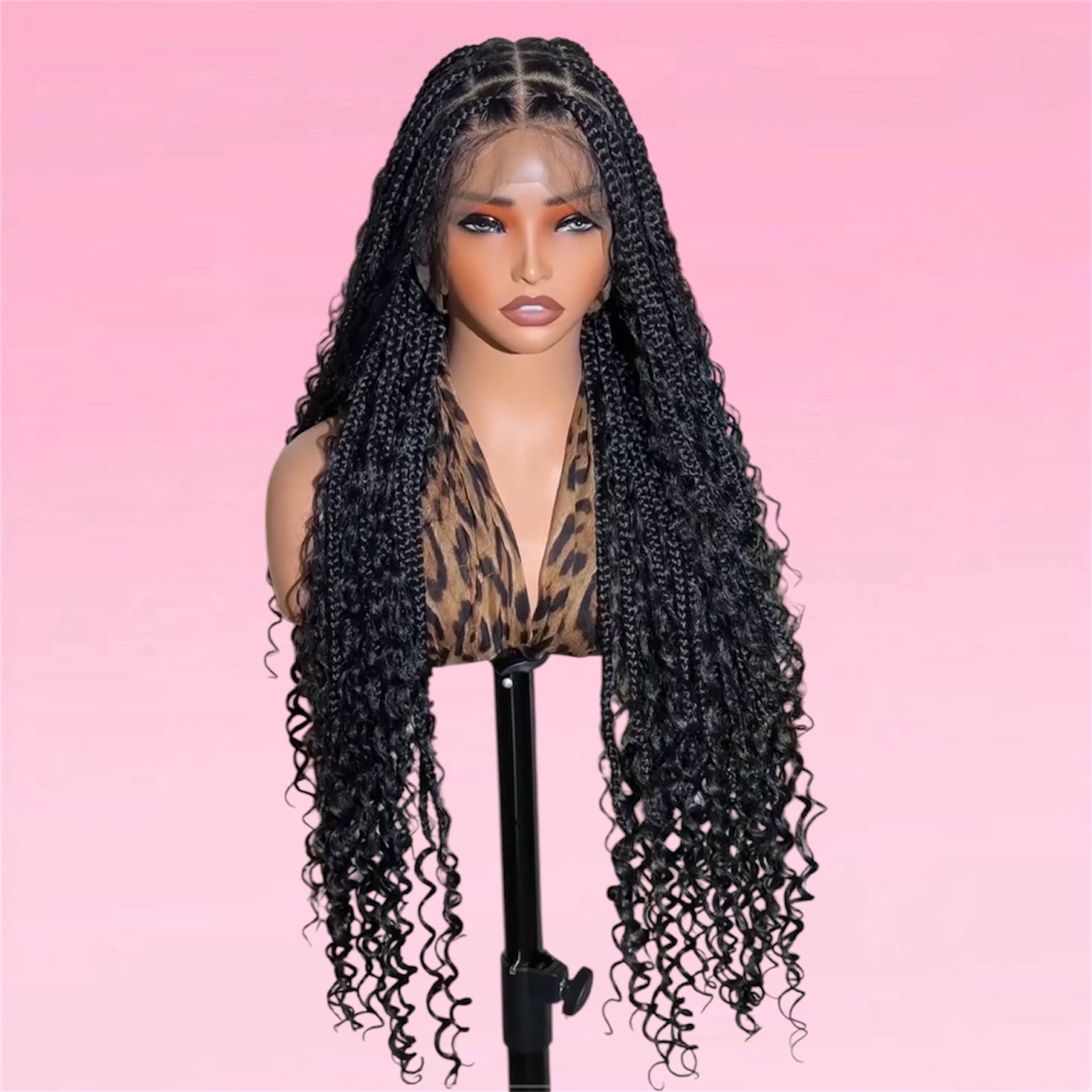 Boho Box Braid Wig Goddess Locs Synthetic Lace Front