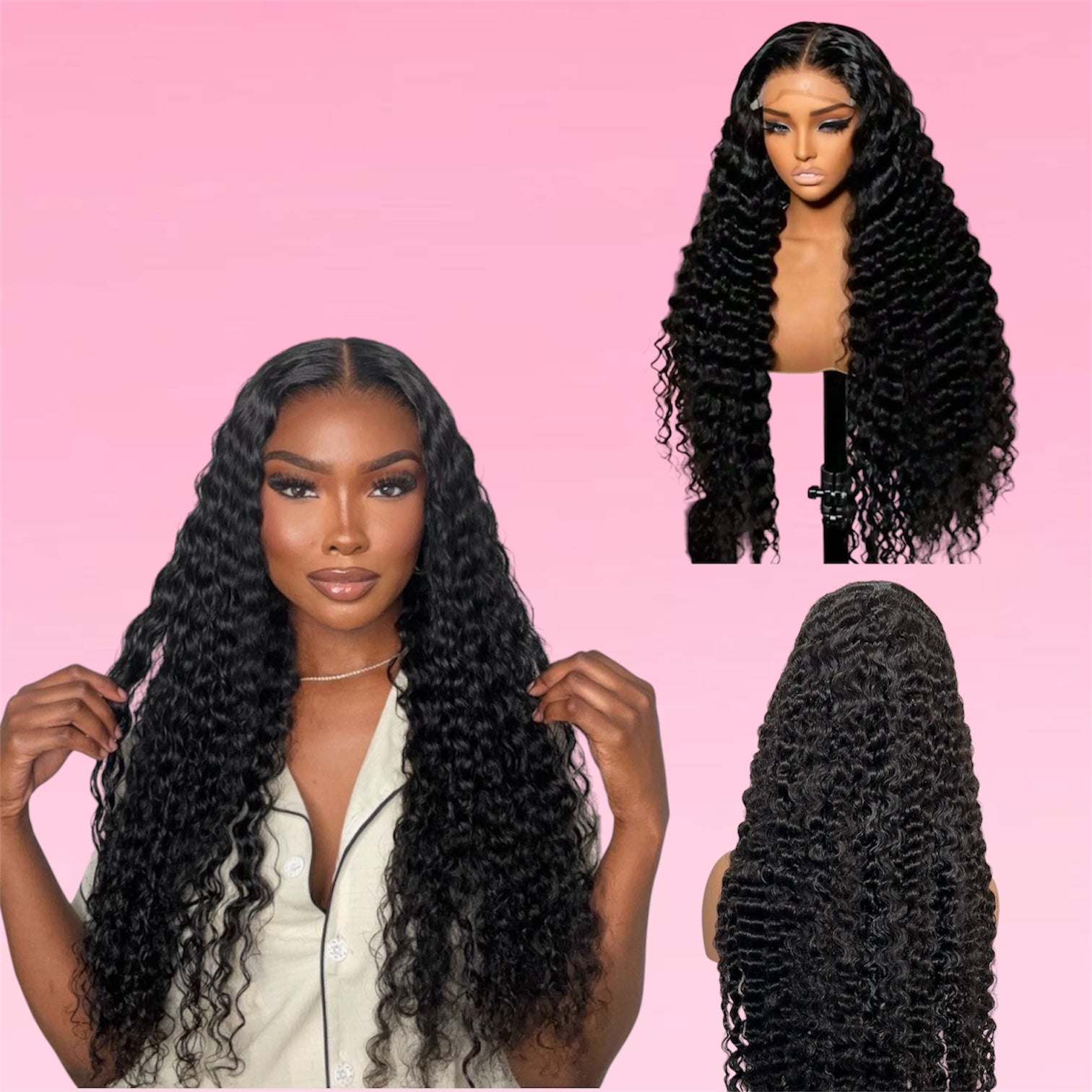 Water Wave Human Hair Wig HD Transparent Lace Front