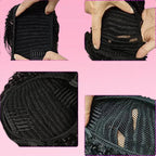 Kinky Straight Drawstring Ponytail Human Hair Natural Black
