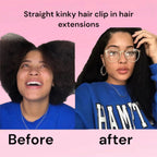 Kinky Straight Clip-In Hair Extensions Natural Black