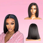 Straight Human Hair Bob Wig T-Part Lace