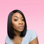 Straight Human Hair Bob Wig T-Part Lace