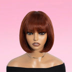 Straight Human Hair Bob Wig Realistic Scalp Lace