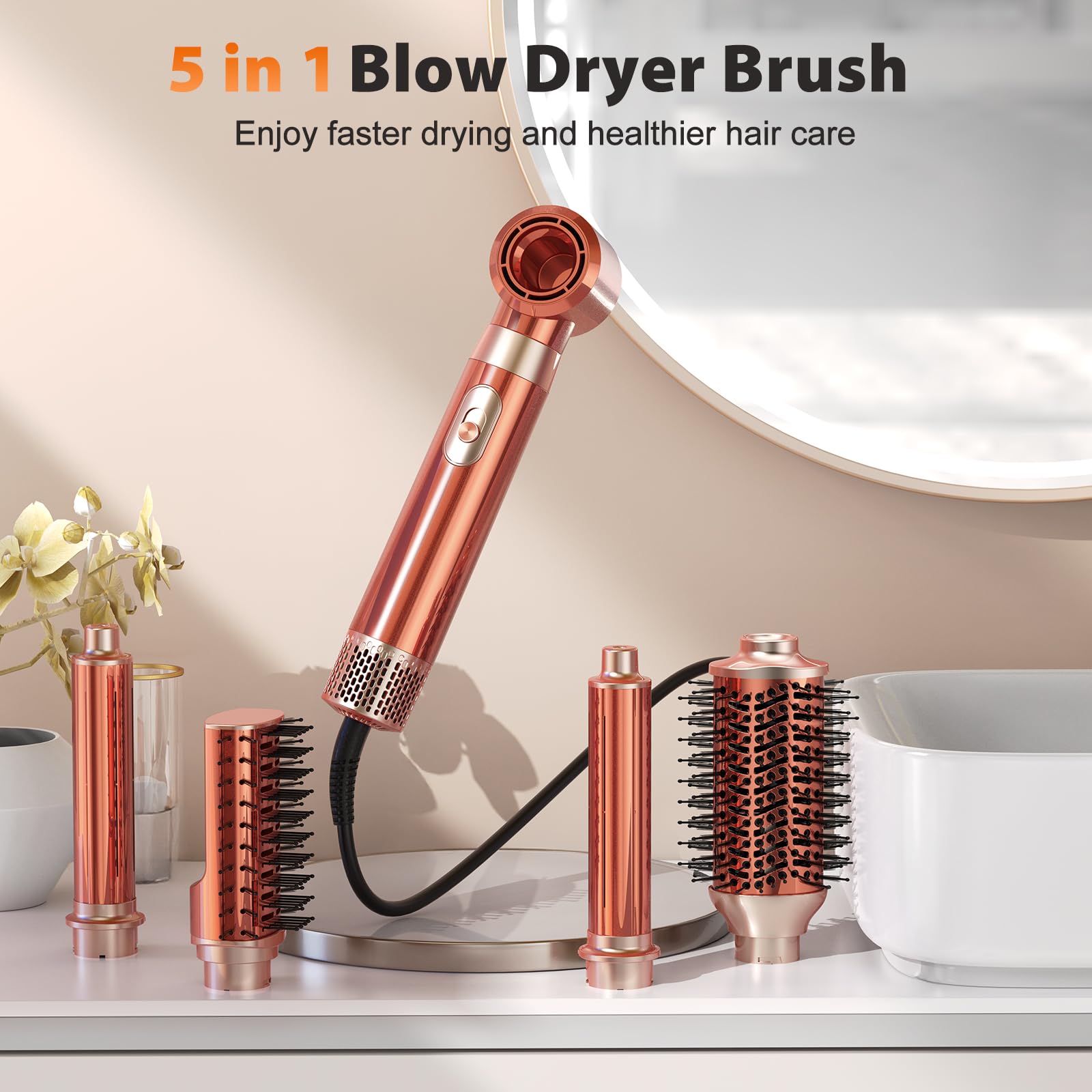 5-in-1 Hot Air Brush Styling Set Blow Dryer Volumizer