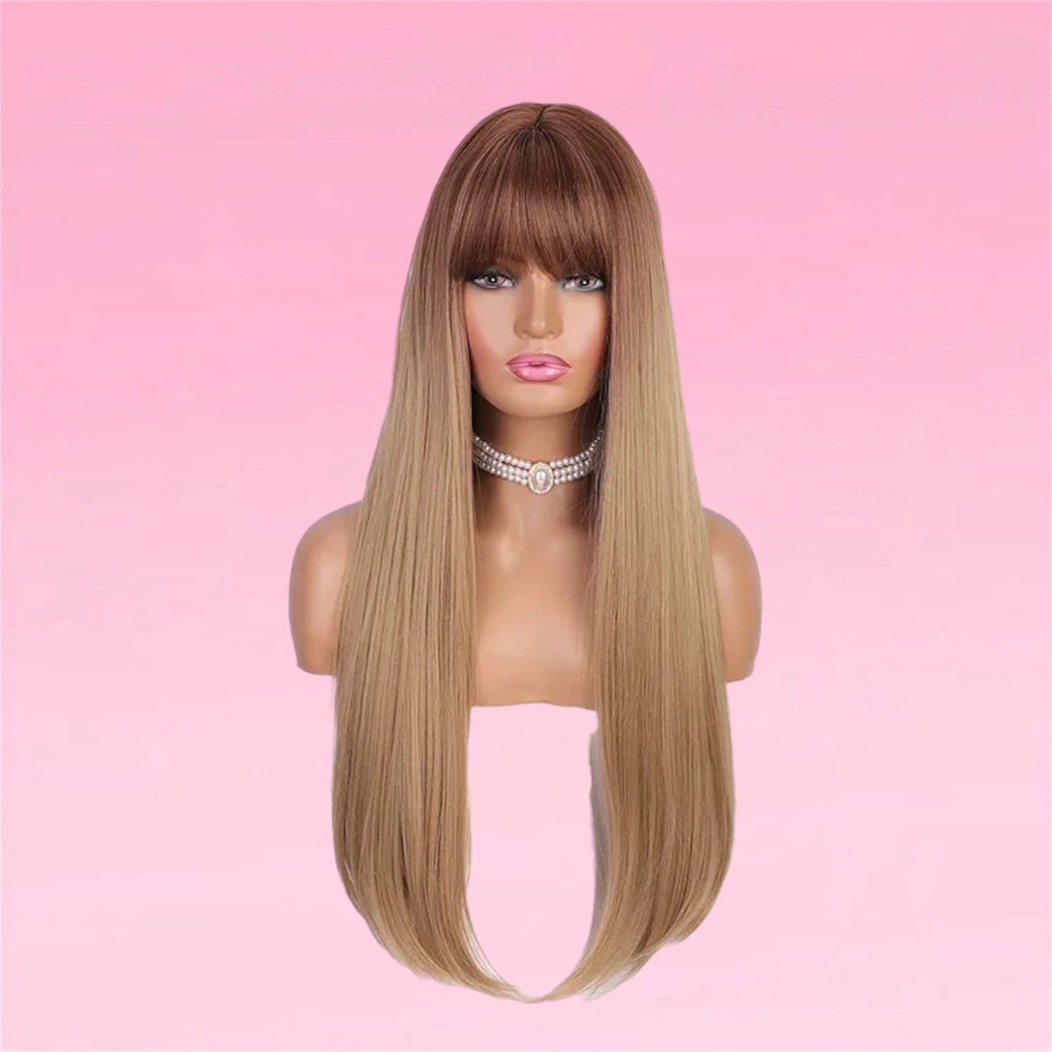 Straight Human Hair Wig Highlight Glueless