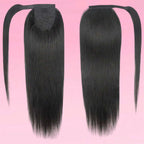 Straight Wrap Around Ponytail Human Hair Natural