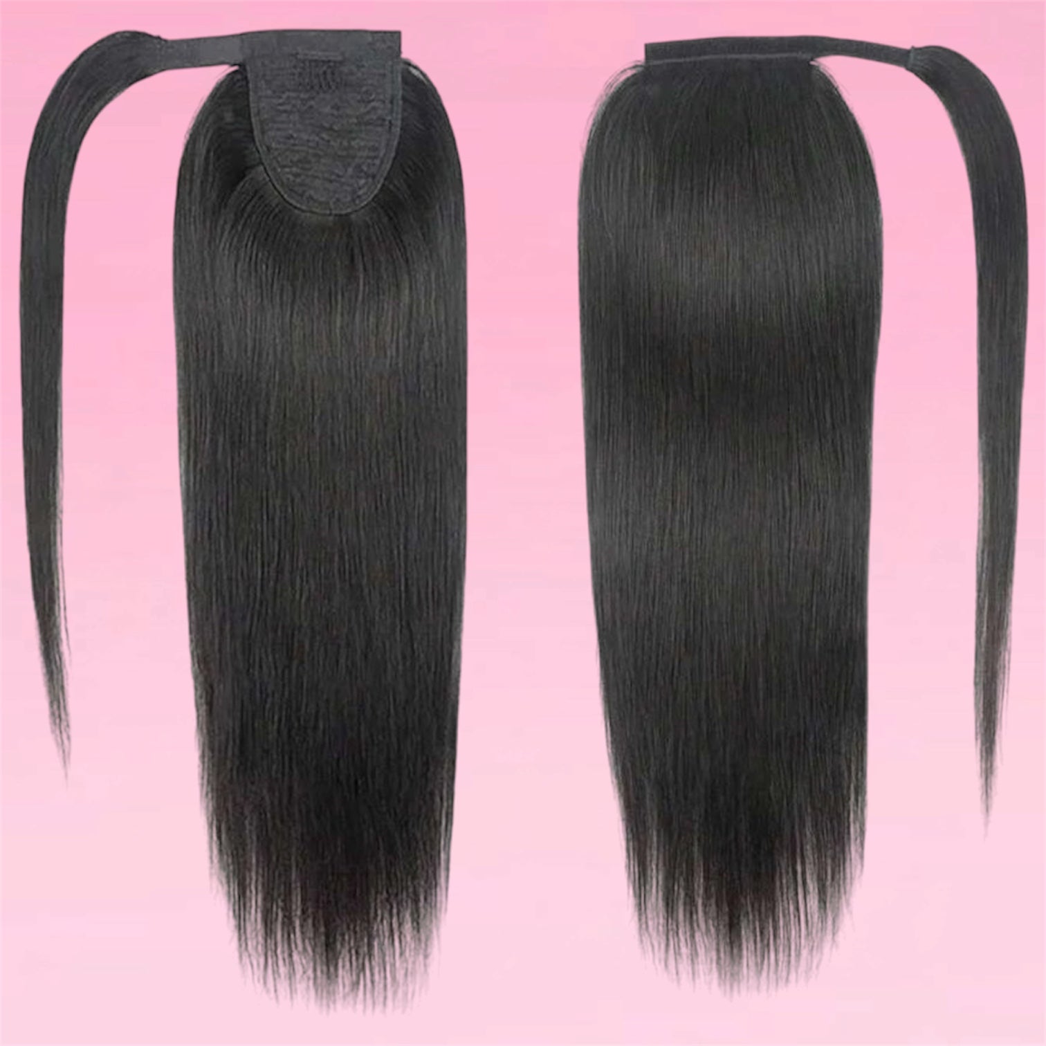 Straight Wrap Around Ponytail Human Hair Natural