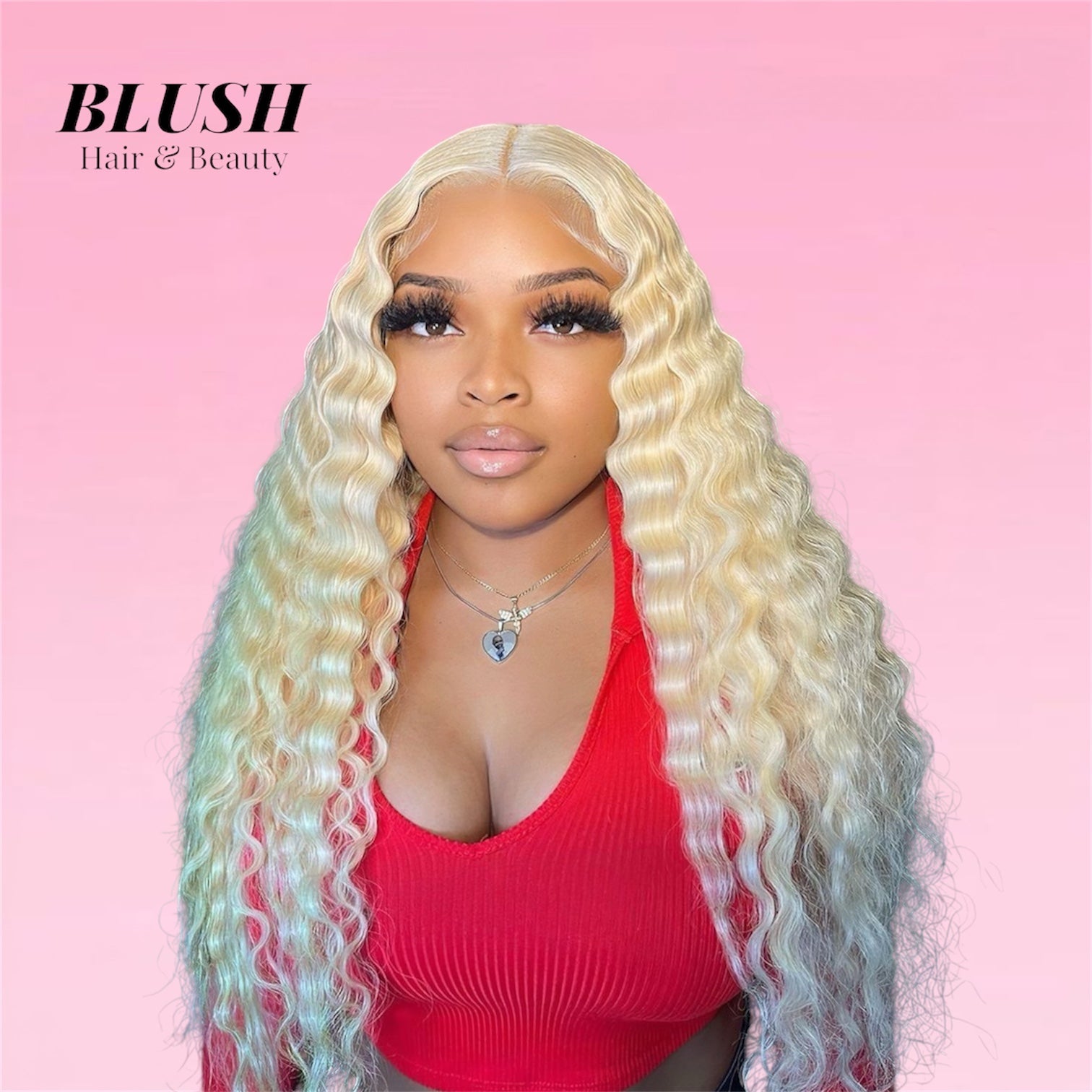 Curly Human Hair Wig Honey Blonde Lace Front