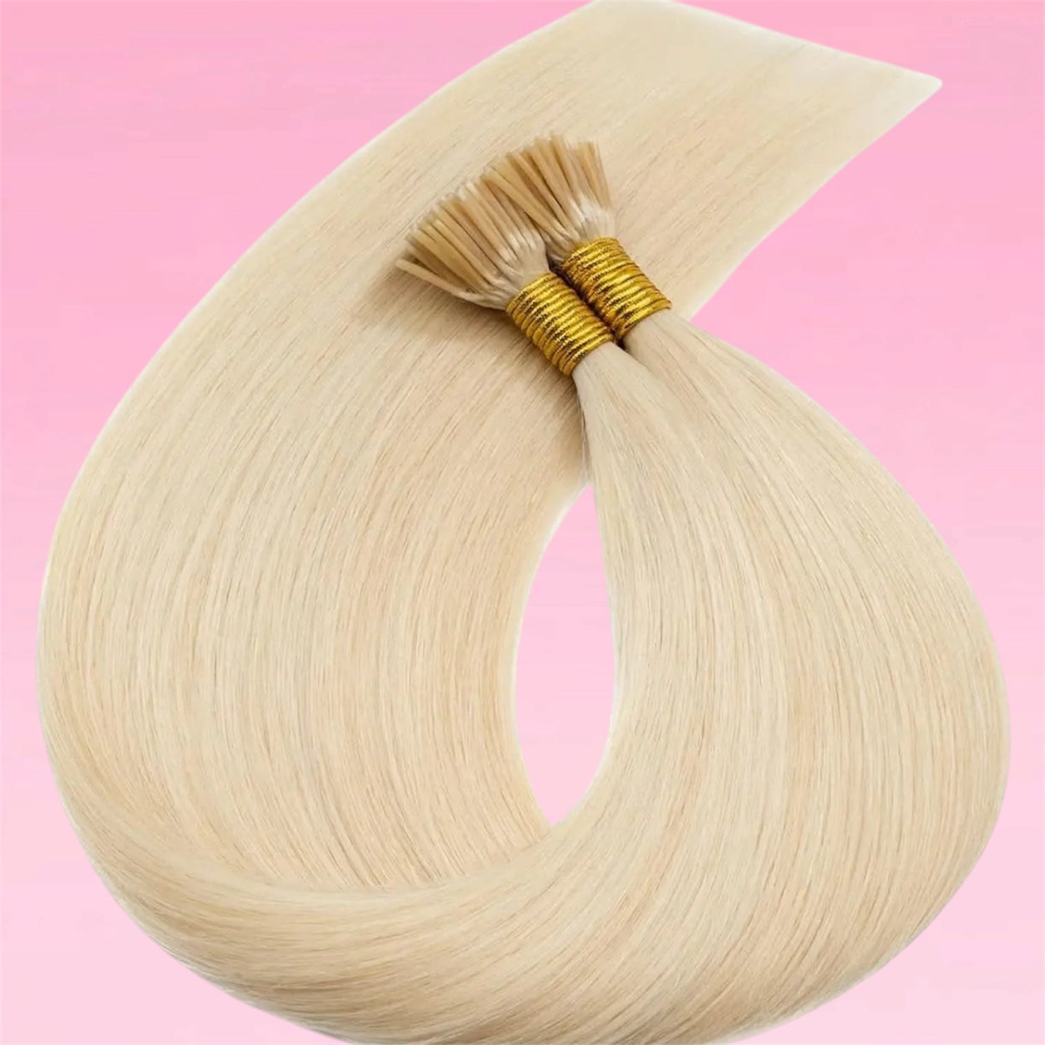 Straight I-Tip Hair Extensions Blonde Brazilian Remy