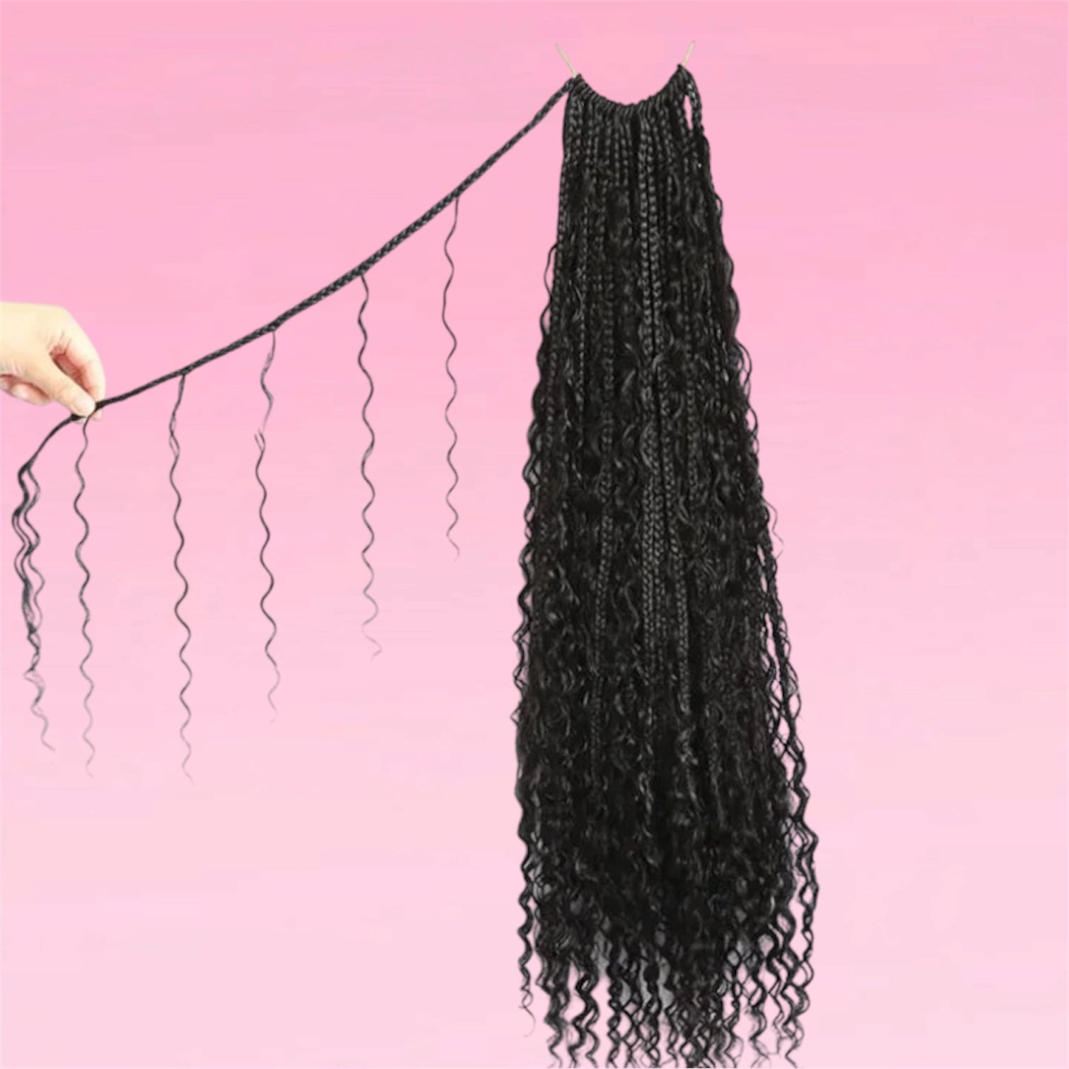 Crochet Box Braids Boho Human Hair Curls