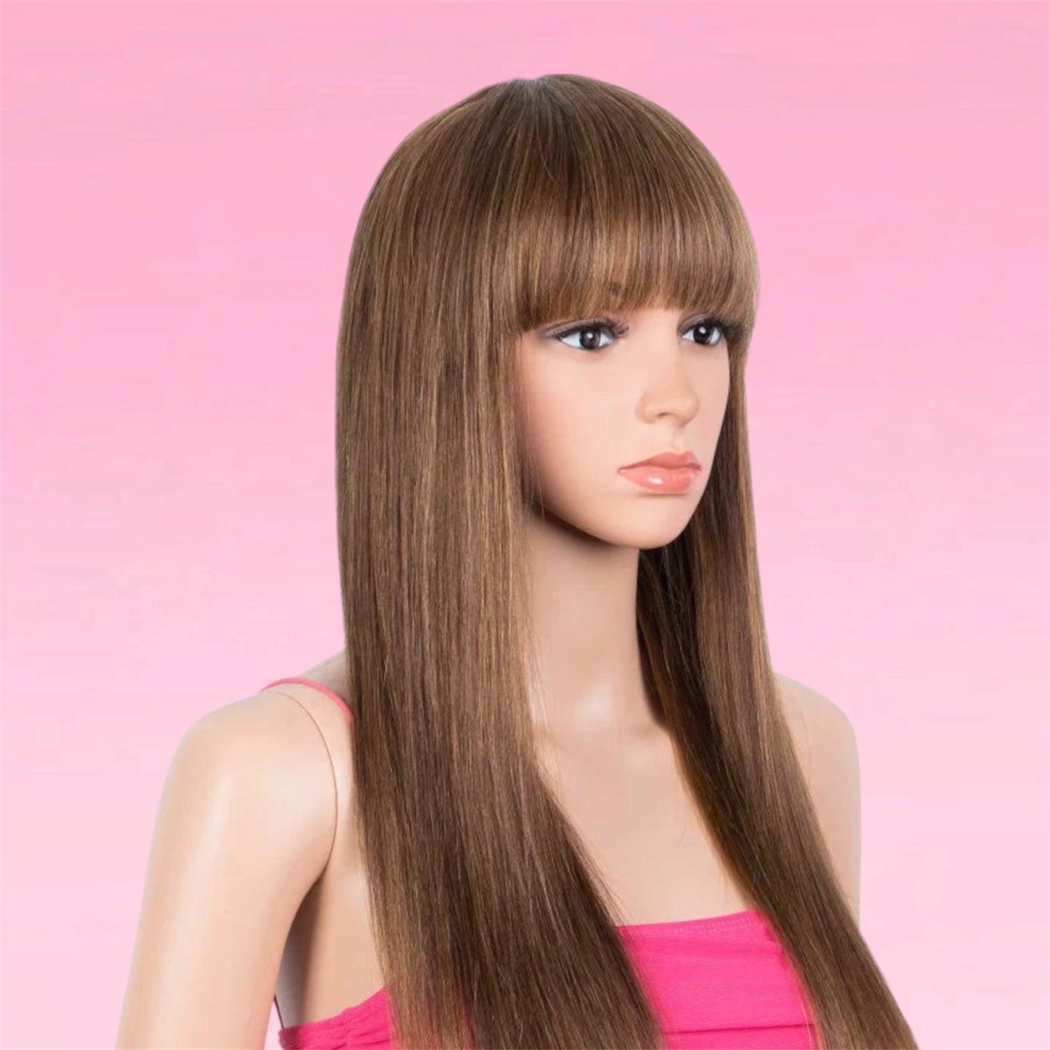 Straight Human Hair Wig Glueless Ombre Highlight
