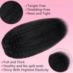 Kinky Straight Clip-In Hair Extensions Natural Black