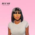 Straight Human Hair Bob Wig Realistic Scalp Lace