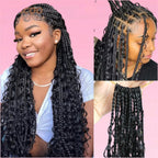Boho Box Braid Wig Goddess Locs Synthetic Lace Front