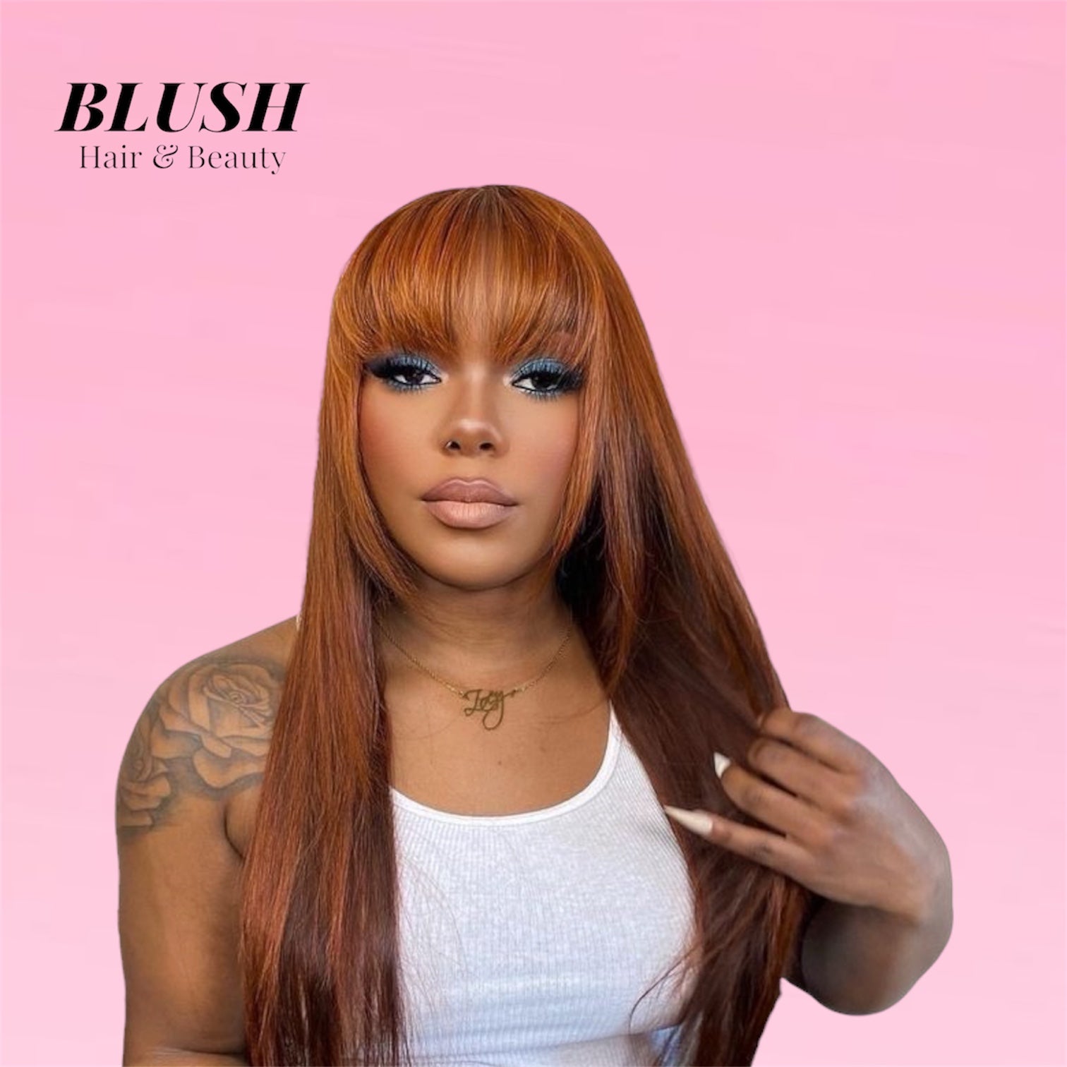Straight Human Hair Wig Highlight Glueless