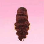 Body Wave Human Hair Wig Reddish Brown HD Lace Front Brazilian