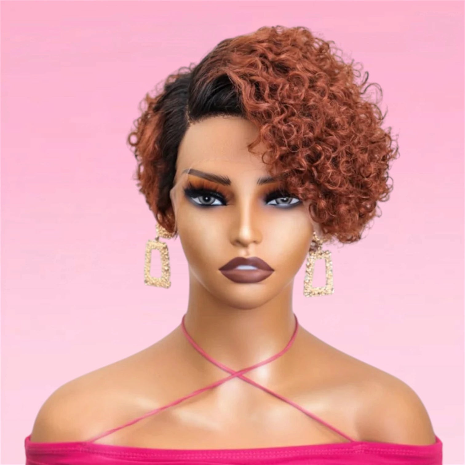 Deep Wave Pixie Bob Wig Lace Front Peruvian