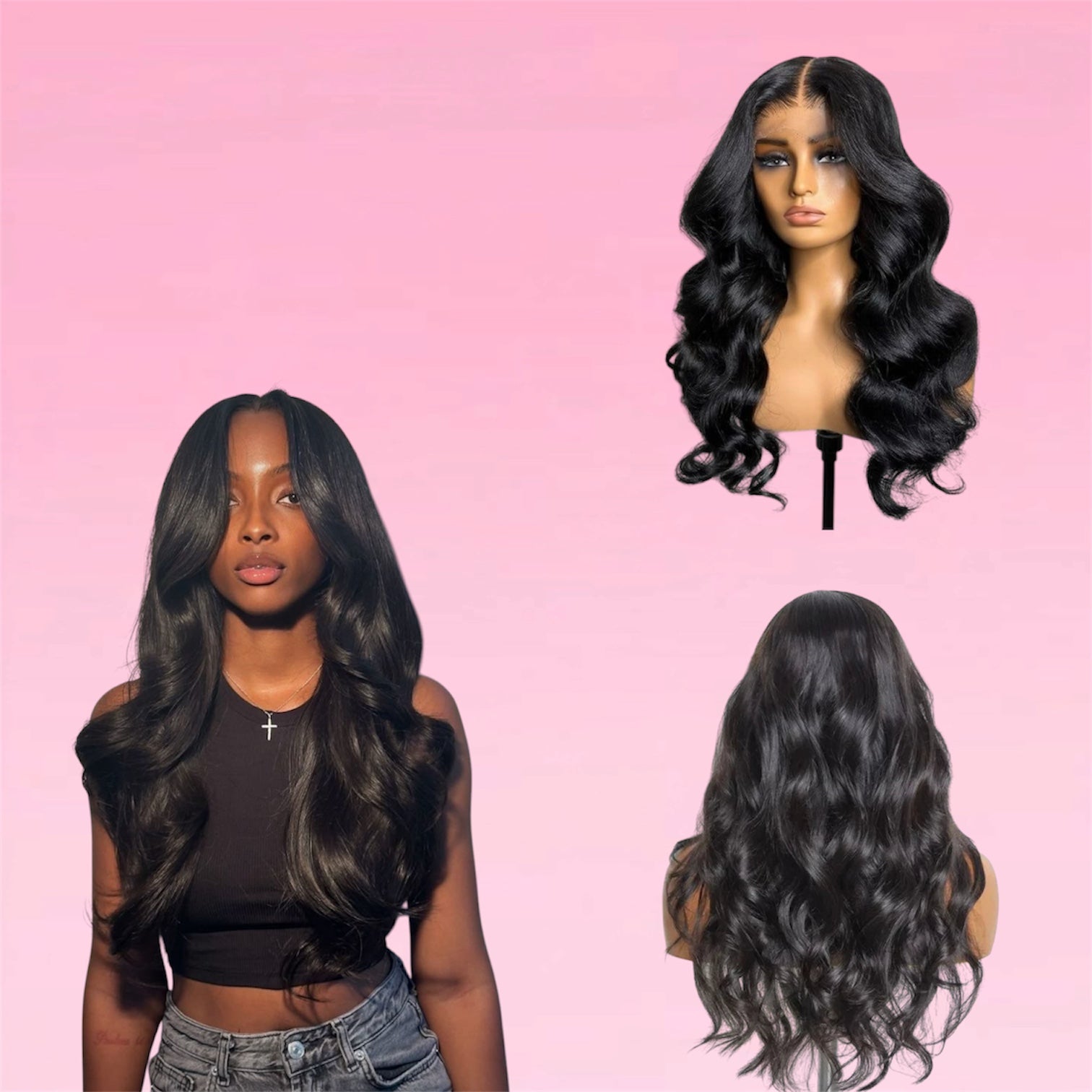 Body Wave Human Hair Wig T-Part Lace Front Brazilian