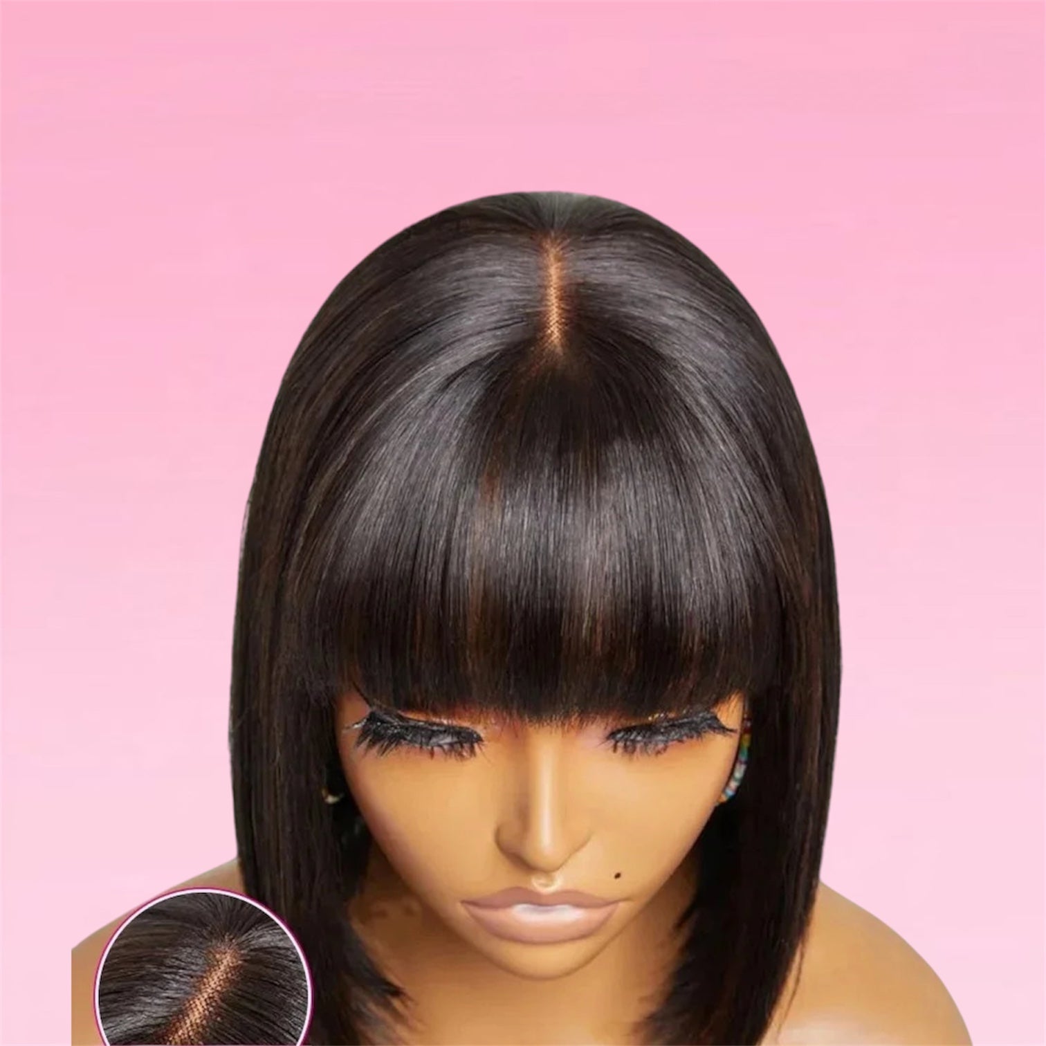 Straight Human Hair Bob Wig Realistic Scalp Lace