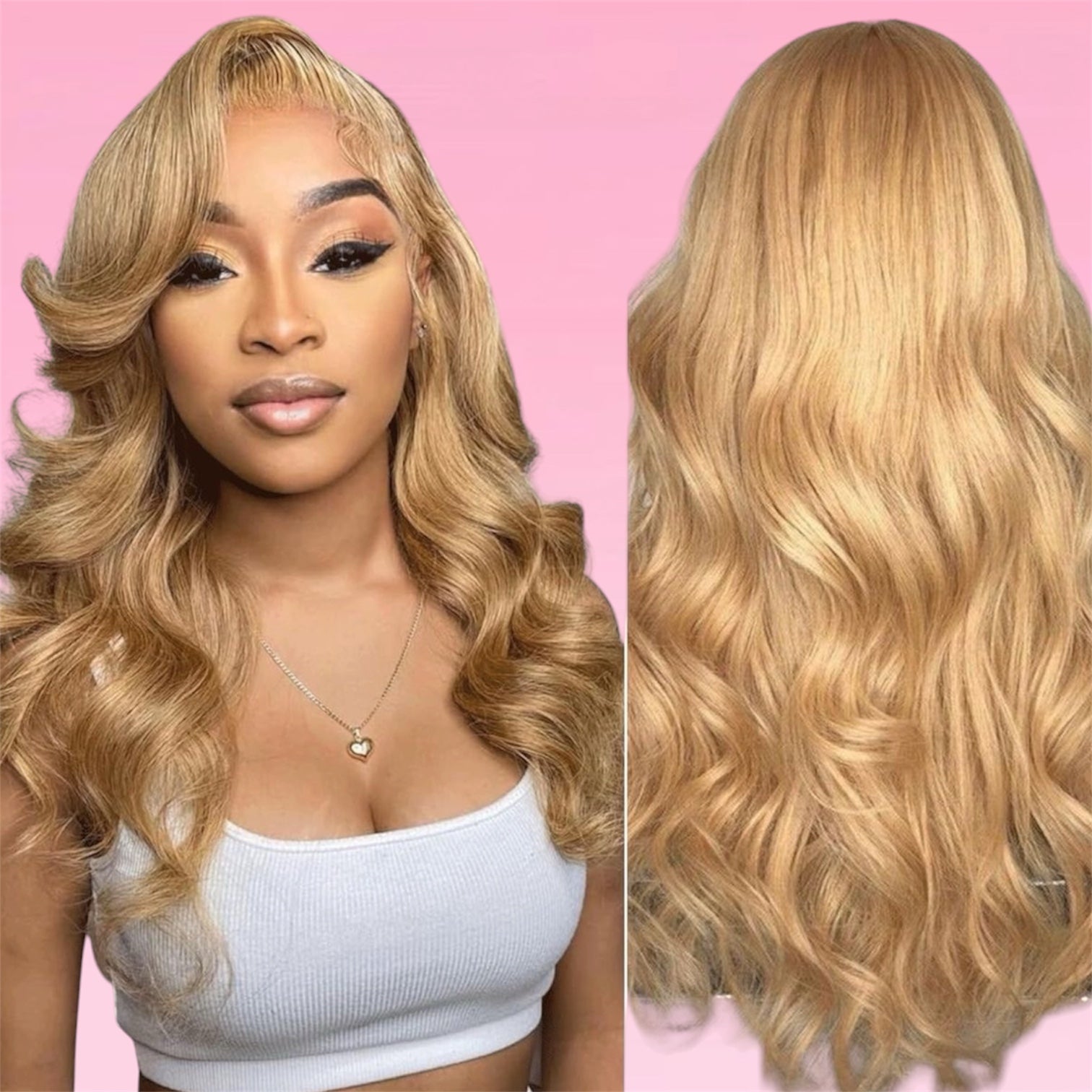 Body Wave Human Hair Wig Honey Blonde HD Lace Front