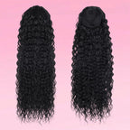 Deep Water Wave Drawstring Ponytail Human Remy Hair Natural