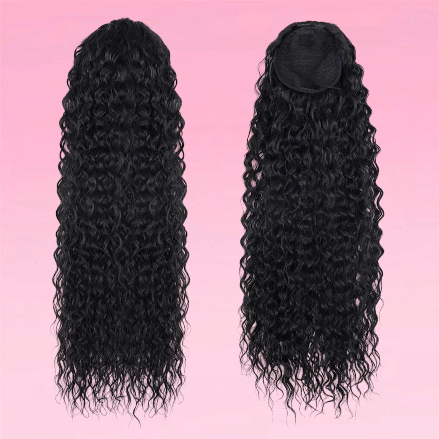 Deep Water Wave Drawstring Ponytail Human Remy Hair Natural