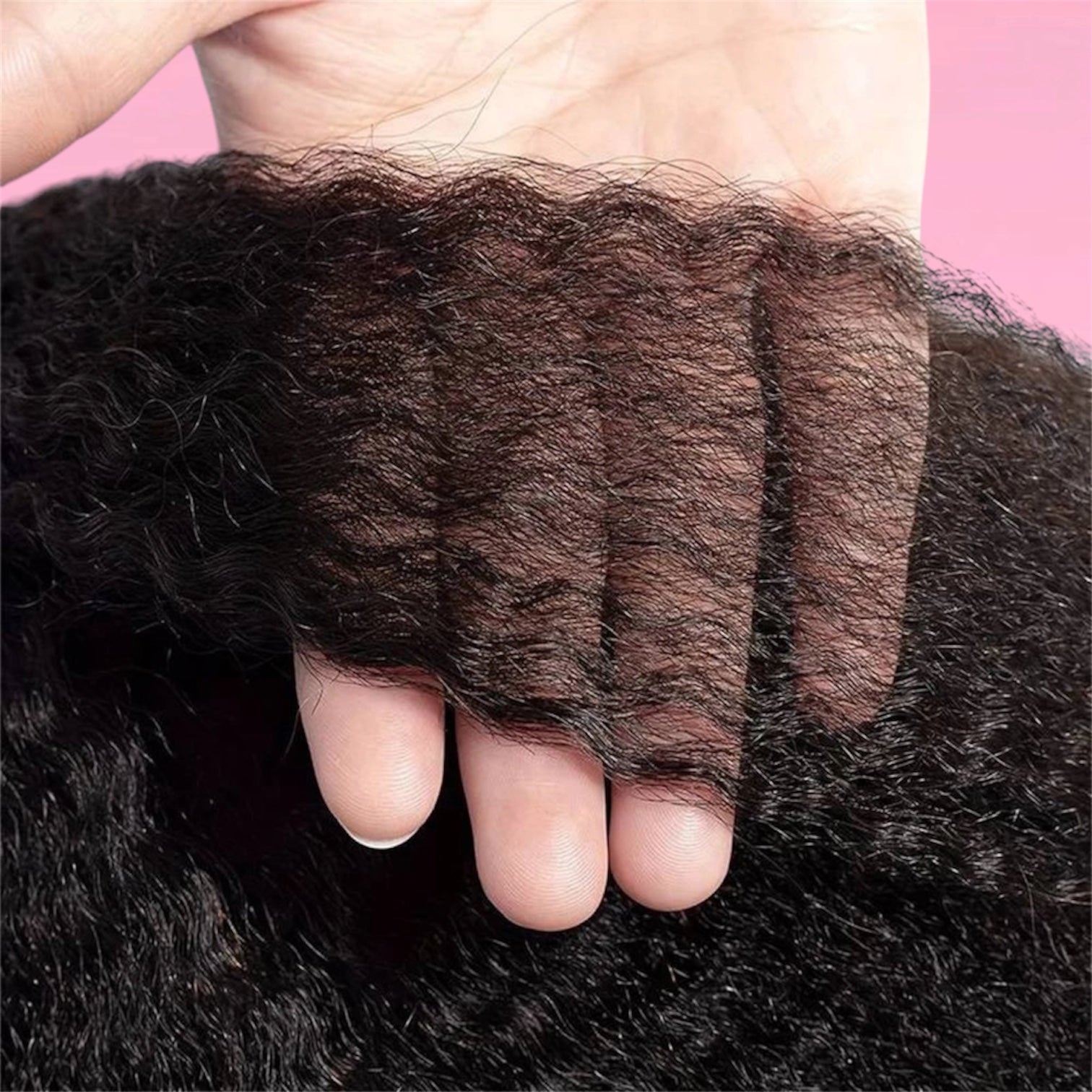 Kinky Straight Clip-In Hair Extensions Natural Black