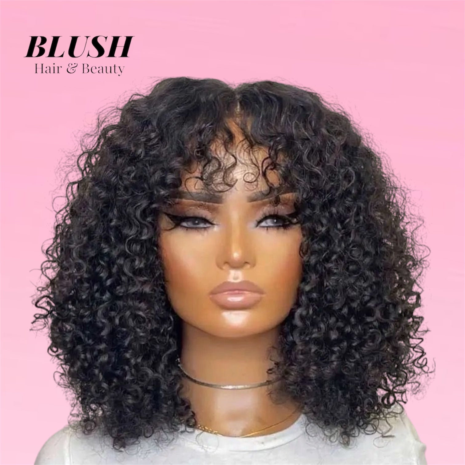 Jerry Curly Human Hair Bob Wig Honey Glueless