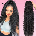 Deep Water Wave Drawstring Ponytail Human Remy Hair Natural