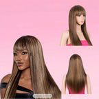 Straight Human Hair Wig Glueless Ombre Highlight