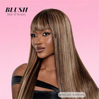 Straight Human Hair Wig Glueless Ombre Highlight