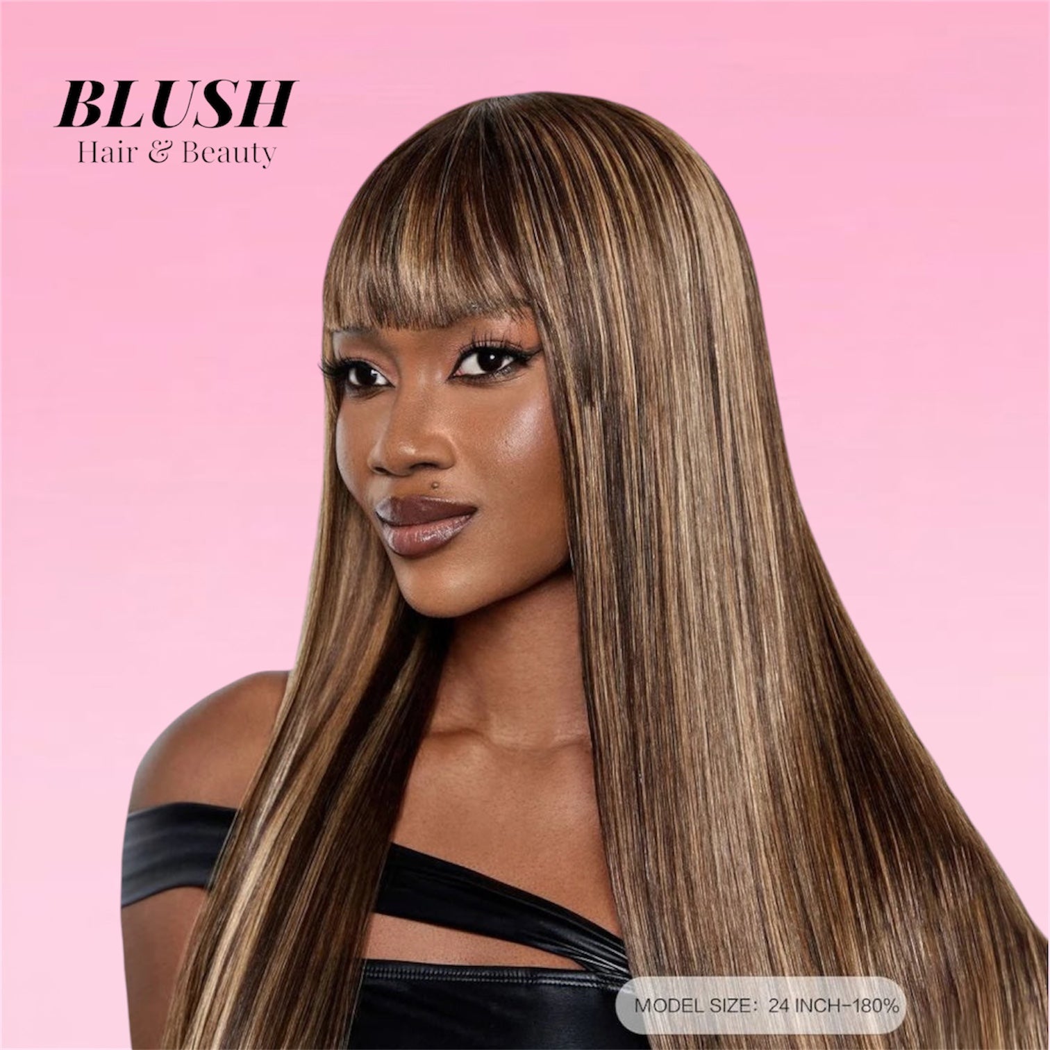 Straight Human Hair Wig Glueless Ombre Highlight
